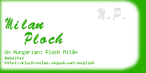 milan ploch business card